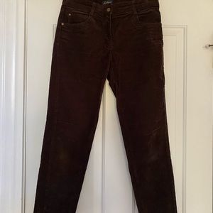 Chocolate brown corduroy pants from Italian brand Luisa Spagnoli